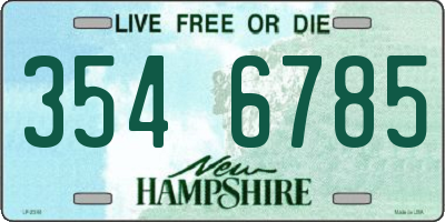 NH license plate 3546785