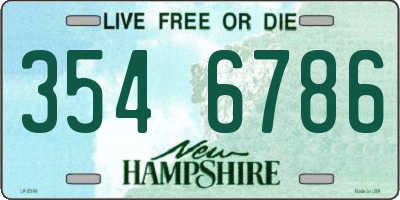 NH license plate 3546786