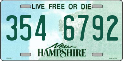NH license plate 3546792