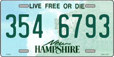 NH license plate 3546793