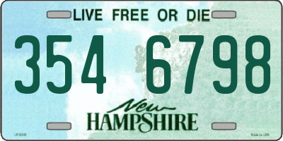 NH license plate 3546798