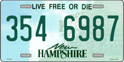 NH license plate 3546987