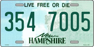 NH license plate 3547005