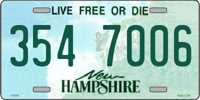 NH license plate 3547006