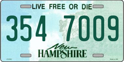 NH license plate 3547009