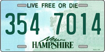 NH license plate 3547014