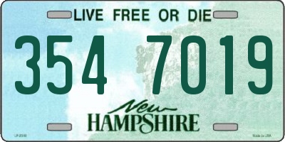 NH license plate 3547019