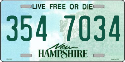 NH license plate 3547034