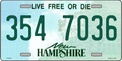 NH license plate 3547036