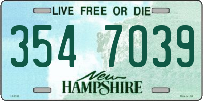 NH license plate 3547039