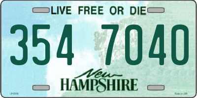 NH license plate 3547040