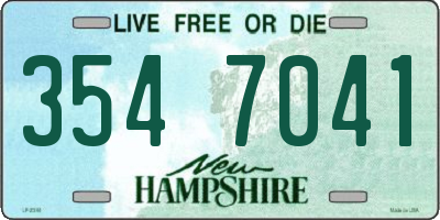 NH license plate 3547041