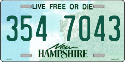 NH license plate 3547043