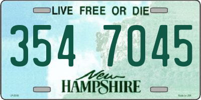 NH license plate 3547045