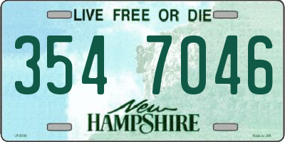 NH license plate 3547046