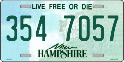 NH license plate 3547057