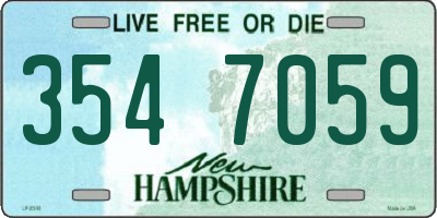 NH license plate 3547059