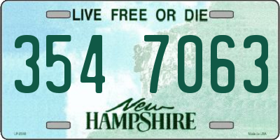 NH license plate 3547063