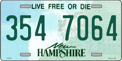 NH license plate 3547064
