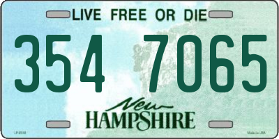 NH license plate 3547065