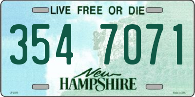 NH license plate 3547071
