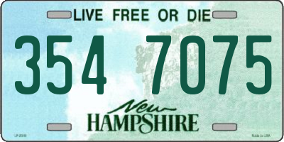 NH license plate 3547075