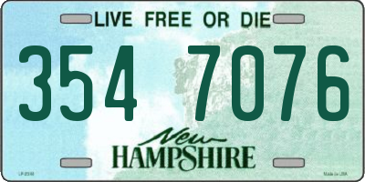 NH license plate 3547076