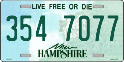 NH license plate 3547077