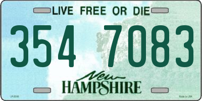 NH license plate 3547083
