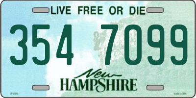 NH license plate 3547099