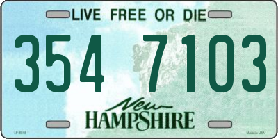 NH license plate 3547103