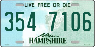 NH license plate 3547106