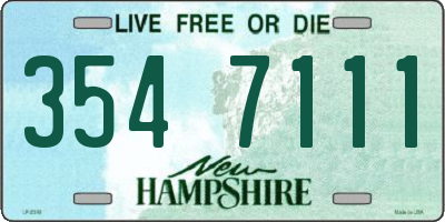 NH license plate 3547111