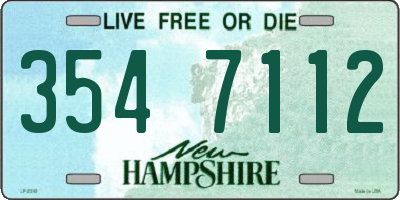 NH license plate 3547112