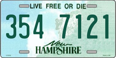 NH license plate 3547121