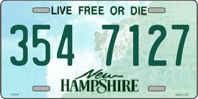 NH license plate 3547127