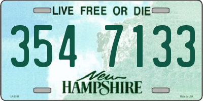 NH license plate 3547133
