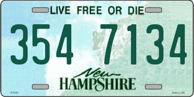 NH license plate 3547134