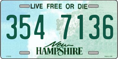 NH license plate 3547136
