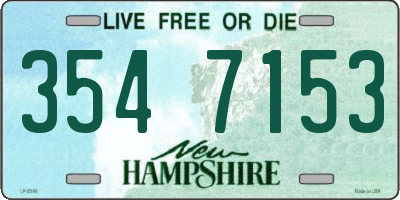 NH license plate 3547153