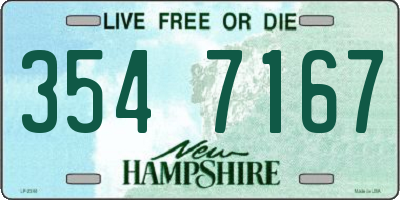 NH license plate 3547167