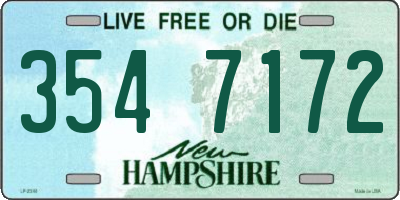 NH license plate 3547172