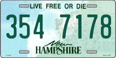 NH license plate 3547178
