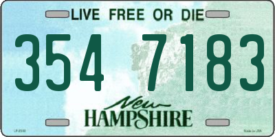 NH license plate 3547183