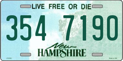 NH license plate 3547190