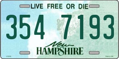 NH license plate 3547193