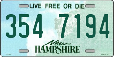 NH license plate 3547194