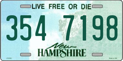 NH license plate 3547198
