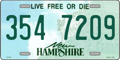 NH license plate 3547209