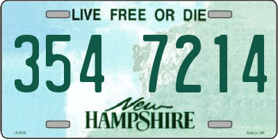 NH license plate 3547214